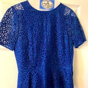 Club Monaco Blue Peplum Top
